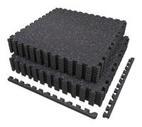 AIRHOP 6 Tapis 60x60x1,4 cm Tapis de Fitness d'Équipement avec Surface en Caoutchouc Robuste et Épais, Tapis de Protection de Sol en Puzzle pour Salle de Sport et Domicile,Noir&Violet