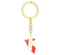 AIRHSKWI MapKeychainSteel Porte-clés en acier avec carte de pays et géographie Accessoires de sac à dos de voiture Bijoux pour homme et femme, tissu/plume