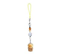 AIRHSKWI Porte-clés chien ludique avec motif crème glacée et biscuit, cadeau pour jeunes femmes et étudiants, tissu/plume