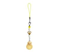 AIRHSKWI Porte-clés chien ludique avec motif crème glacée et biscuit, cadeau pour jeunes femmes et étudiants, tissu/plume