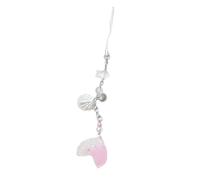 AIRHSKWI Porte-clés en forme de queue de poisson/basse/cœur avec breloque pour téléphone portable détachable, tissu/plume