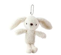 AIRHSKWI Porte-clés en peluche avec grandes oreilles de lapin - Décoration à suspendre pour sac à main, sac à dos, sac à main, tissu/plume