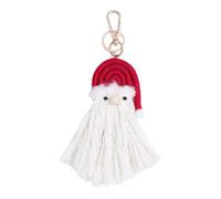 AIRHSKWI Porte-clés festif à suspendre sur le thème de Noël en peluche - Poupées de Père Noël - Décoration à suspendre, tissu/plume
