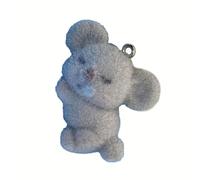 AIRHSKWI Porte-clés koala floqué en résine avec adorable tête inclinée pour les amoureux des animaux usage quotidien, Alliage d'acier/plume/tissu