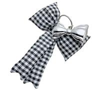 AIRHSKWI Porte-clés unique en forme de nœud pour téléphone portable, décoration de sac, pour toutes les occasions, tissu/plume