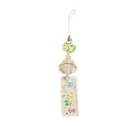 AIRHSKWI Unique Chimes Porte-clés avec breloque de téléphone pour femme et fille avec perles, tissu/plume