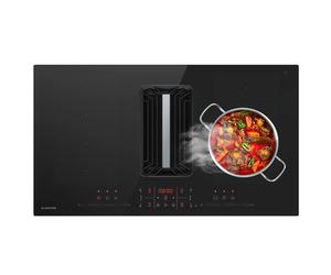 AirJet FlexPro 90cm 4 Feux Plaque Induction avec Hotte Intégrée Noir APP