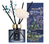 Airkeep Diffuseur de Parfum 150ml, Ocean Mist Reed Diffuser Set, Rose Parfum d Ambiance Maison, Decoration pour Chambre, Salon, Salle de Bain, Bureau