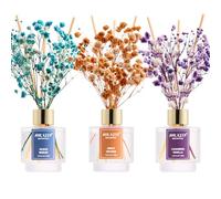 Airkeep Diffuseur de Parfum 50ml*3, Ocean Breeze, Sweet Orange, Cashmere Vanilla Diffuseur Parfum Maison avec 24 Bâtonnets Diffuseur, Decoration pour Chambre, Salon, Salle de Bain, Bureau