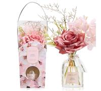 Airkeep Diffuseur de Parfum d’intérieur à bâtonnets 120ml - Cherry Blossom - Diffuseur décoratif avec Fleurs - Idée Cadeau Femme & Pendaison de crémaillère - Décoration élégante Maison