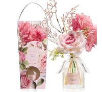 Airkeep Diffuseur de Parfum d’intérieur à bâtonnets 120ml - Citrus Rose Garden - Diffuseur décoratif avec Fleurs - Idée Cadeau Femme & Pendaison de crémaillère - Décoration élégante Maison