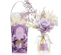 Airkeep Diffuseur de Parfum d’intérieur à bâtonnets 120ml - Lavender Garden - Diffuseur décoratif avec Fleurs - Idée Cadeau Femme & Pendaison de crémaillère - Décoration élégante Maison