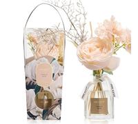 Airkeep Diffuseur de Parfum d’intérieur à bâtonnets 120ml - Vanilla Musk - Diffuseur décoratif avec Fleurs - Idée Cadeau Femme & Pendaison de crémaillère - Décoration élégante Maison