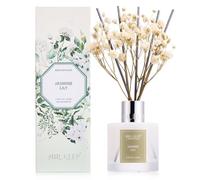 Airkeep Diffuseur de Parfum Jasmine Lily, Diffuseur Parfum Maison avec 8 Bâtonnets Diffuseur Parfum, Decoration pour Chambre, Salon, Salle de Bain, Bureau, 100ml