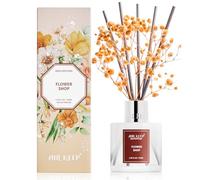 Airkeep Diffuseur de Parfum Lemon/Orchid/Jasmine-Flower Shop 100ml avec 8 Bâtonnets, Diffuseur Parfum Maison pour Chambre Salon Salle de Bain Bureau