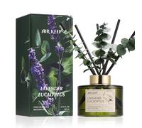 Airkeep Diffuseur de Parfum Maison 200ml avec 8 Bâtonnets - Parfum d'Ambiance Lavender Eucalyptus - Pour Décoration Maison Longue Durée - Pour Salon, Chambre, Salle de Bain, Bureau