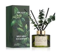 Airkeep Diffuseur de Parfum Maison 200ml avec 8 Bâtonnets - Parfum d'Intérieur Wild Mint & Eucalyptus - Pour Salon, Chambre, Salle de Bain et Bureau