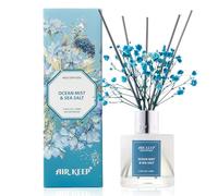 Airkeep Diffuseur de Parfum Ocean Mist & Sea Salt, Diffuseur Parfum Maison avec 8 Bâtonnets Diffuseur Parfum, Decoration pour Chambre, Salon, Salle de Bain, Bureau, 100ml