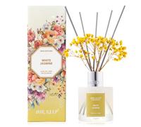 Airkeep Diffuseur de Parfum White Jasmine, Diffuseur Parfum Maison avec 8 Bâtonnets Diffuseur Parfum, Decoration pour Chambre, Salon, Salle de Bain, Bureau, 100ml