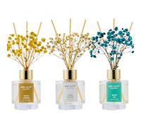 Airkeep Lot de 3 diffuseurs à roseaux - Coton propre, jasmin blanc, thé blanc