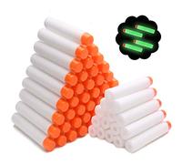 Airlab 100pcs Flèches Glow-in-The-Dark Accessoire de Fléchette pour Nerf, Balles Lumineux dans Le Noir pour N-Strike Elite, Brillent Munition de Bullet Recharge en Jeux et Jouet de Plein Air, Blanc