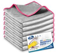 Airlab Chiffon Magique Microfibre, 6X Serviette Absorbant Sans Trace Polissage, Lingette Essuie pour Verre Vitre Lunette Miroir Vaisselle Cuisine Menage Voiture, Torchon Nettoyage Réutilisable Lavable