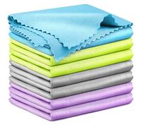 Airlab Chiffon Magique Microfibre, 8X Serviette sans Trace Absorbant Polissage, Lingette Essuie Verre Vitre Lunette Vaisselle Cuisine Menage Voiture, Torchon Nettoyage Réutilisable Lavable, 40x30 CM