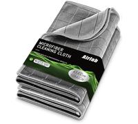 Airlab Chiffon Magique Microfibre Carbone 50x40 CM, 400 GSM Serviette sans Trace Absorbant Polissage, 2X Lingette Essuie Verre Vitre Lunette Voiture Moto Auto, Torchon Nettoyage Réutilisable Lavable