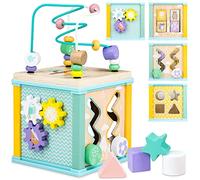 Airlab Cube Activité Bebe 1 an, Cube Motricité Bebe 1 an, Jeux Montessori 1 2 3 4 Ans, Jouet en Bois Bebe Enfant 1 2 Ans, Cadeau Anniversaire Pâques Halloween Noël pour Fille Garçon 18 Mois