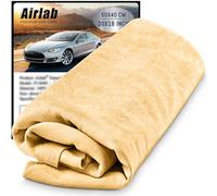 Airlab L Peau de Chamois Séchage Voiture Auto Super Absorbant 50x40 CM | Chamoisée Cuir Naturelle Véritable Verre Miroir Vitre, Suède Professionnel Efficace Detailing Moto, Anti Rayures Polissage