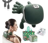 Airlandolists Hand Shoulder and Neck Massager, N7 Master Hand Massager with Heat Kneading, Lower Abdominal, Shiatsu Back, with 3-Speed Adjustment (Green)