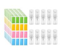 Airless Lot de 10 distributeurs à pompe à mousse de 30 ml, rechargeables, en plastique, avec 10 notes adhésives pour lotions, shampoings, cosmétiques