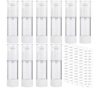 Airless - Lot de 10 distributeurs de crème vides - 30 ml - Avec papier d'étiquettes - Rechargeable - Pour voyage, lotions, shampoing, cosmétiques