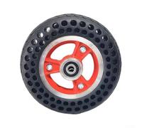Airless Roue solide de 17,8 cm pour scooter électrique ou fauteuil roulant avec jante en aluminium et bande de roulement en caoutchouc résistante aux crevaisons (rouge, 10 mm)