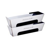 Airless SJG Bac à Enduit 35.5 cm en Acier Inoxydable Renforcé - Bords Coniques et Patins Antidérapants - Pour Cloisons Sèches, Projets de Rénovation et Construction(Paquet de 2)