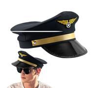 Airline Pilot Captain Hat - Accessoires de costume uniforme, chapeau de cerf-volant, accessoires de costume de pilote de capitaine d'aviation, accessoires de costume d'aviation, casquette de costume