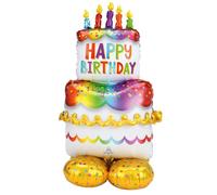 Amscan Ballon aluminium Gâteau d'anniversaire 68 x 134 cm multicolore