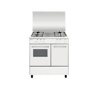 Airlux Alpha AA8PGWH2 - Cuisinière - pose libre - largeur : 80 cm - profondeur : 54.5 cm - hauteur : 90 cm - Blanc/inox