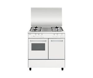 Airlux Alpha AA8PGWH2 - Cuisinière - pose libre - largeur : 80 cm - profondeur : 54.5 cm - hauteur : 90 cm - Blanc/inox