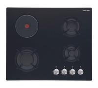 Table de cuisson mixte gaz/électrique en verre noir 60cm - AIRLUX AV647HBK