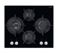 AV685HBK - Table de cuisson au gaz - 4 plaques de cuisson - Niche - largeur : 55 cm - profondeur : 47 cm - verre noir
