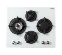 Airlux AV685HWH - Table de cuisson au gaz - 4 plaques de cuisson - Niche - largeur : 55 cm - profondeur : 47 cm - Blanc verre