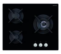airlux table de cuisson gaz 60cm 3 feux 6150w noir av635hbk