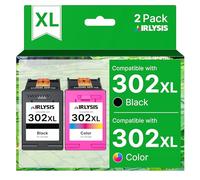 AIRLYSIS 302XL Cartouches d'encre Remplacement pour HP 302 XL Noir et Couleur pour HP DeskJet 3630 3632 3639 Envy 4520 4525 4527 OfficeJet 3831 3833 3830 (1 Noir, 1 Tri-Colore)