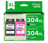 AIRLYSIS 304XL Remanufacturées Cartouches d'encre Remplacement pour HP 304 Noir et Couleur pour Envy 5030 5032 5020 5010 Deskjet 3760 2630 3750 2620 2622 3720 3762 3730 3733 (1 Noir, 1 Tri-Colore)
