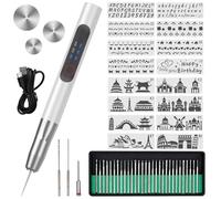 Airminti Stylo Graveur Électrique Sans Fil USB-C, Kit de Gravure | Commande à un bouton, plus d’1 h d’autonomie, 3 vitesses et accessoires pour verre, bois, métal et pierre