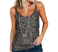 AirMood Gilets sans manches à paillettes scintillantes pour femme