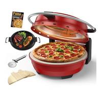 AIRMSEN 2 en 1 Four à Pizza Electrique avec Plateau Grill - 1500W, Température 400°, Diamètre 33cm pour Pizza et Barbecue