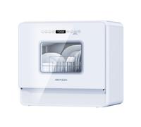 Airmsen grand lave-vaisselle compact de comptoir avec panier complet à 2 niveaux, lave-vaisselle portable avec réservoir d'eau intégré de 5 L, 3 bras de pulvérisation et départ différé de 12 h, aucun 
