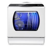 AIRMSEN Mini Lave-Vaisselle de table 4 Couverts, Sans Raccordement, 7 Programmes, Réservoir 5L, Compact 42cm pour Studio/Cuisine